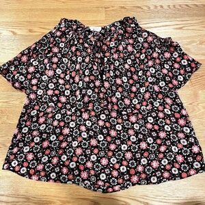 Kate Spade New York Multicolor Blouse Cold Shoulder‎ Silk Flowy Tassel Size XXS